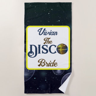 Custom  Retro Disco Bachelorette Party Disco Bride Beach Towel