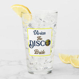 Custom Retro Disco Bachelorette Party Disco Bride Glass
