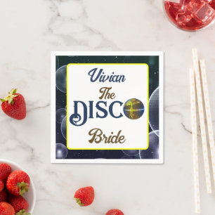 Custom Retro Disco Bachelorette Party Disco Bride Napkin