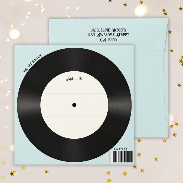 Custom Retro Faux Vinyl Record Music Birthday Envelope (Creator Uploaded)
