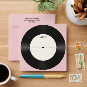 Custom Retro Faux Vinyl Record Music Envelope