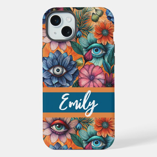 Custom Retro Floral Pattern iPhone Case (Back)