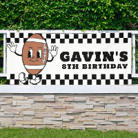 Custom Retro Football Birthday Party Vinyl Outdoor