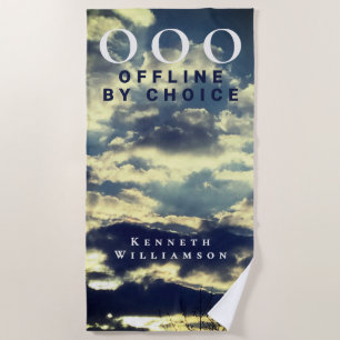 Custom Retro Funny OOO Summer Blue Sky Clouds Men Beach Towel