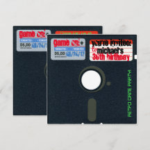 Custom Retro Game Birthday Invite Floppy Disc 5.25