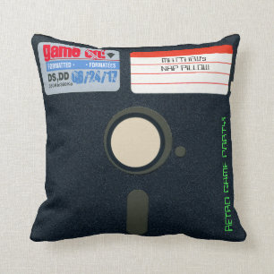Custom Retro Game Birthday Pillow Floppy Disc 5.25
