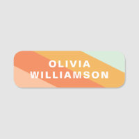Custom Retro Geometric Stripes Mint Orange Pastel