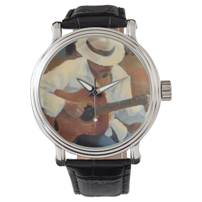 Custom retro guitar watch (Front)