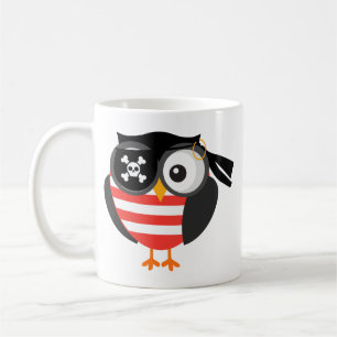 Custom Retro Halloween Pirate Owl Coffee Mug