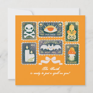 Custom Retro Halloween Spooky Season Pumpkin Stamp