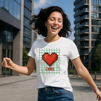 Custom Retro Heart T-Shirt – Name Editable Tri-Blend Shirt