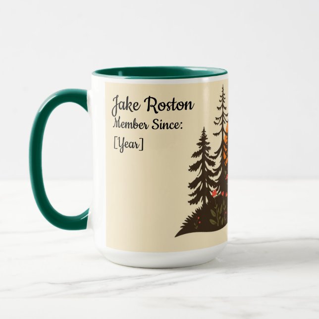 Custom Retro Hiking Club 70s Style Adventure Mug (Left)
