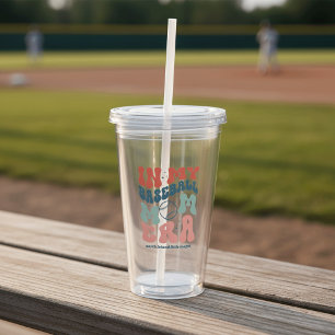 Custom Retro "In My Baseball Mum Era" Acrylic Tumbler