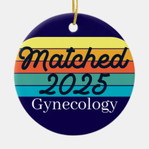 Custom Retro Match Day 2025 Medical Residency  Ceramic Ornament