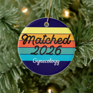 Custom Retro Match Day 2025 Medical Residency Ceramic Ornament