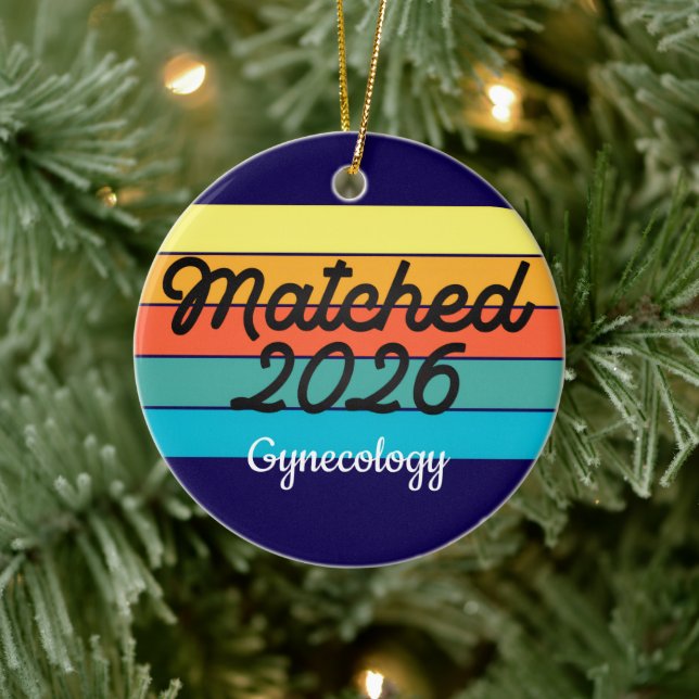 Custom Retro Match Day 2025 Medical Residency  Ceramic Ornament (Tree)