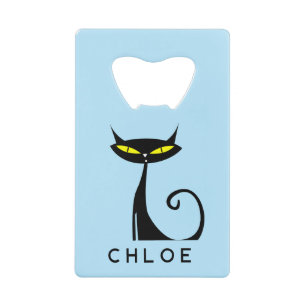 Custom Retro Mid Century Modern Atomic Black Cat