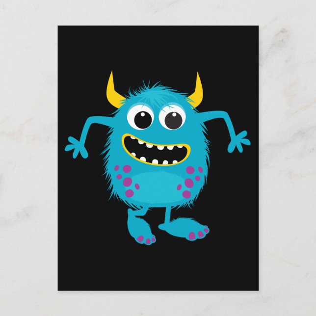 Custom Retro Monster Postcard (Front)
