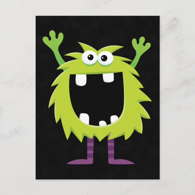 Custom Retro Monster Postcard (Front)