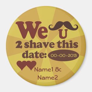 Custom Retro Moustache Save-The-Date magnet