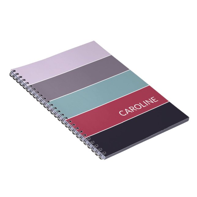 Custom Retro Multi Colour Block Stripes Art Patter Notebook (Right Side)