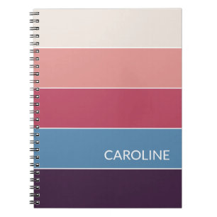 Custom Retro Multi Colour Block Stripes Art Patter Notebook