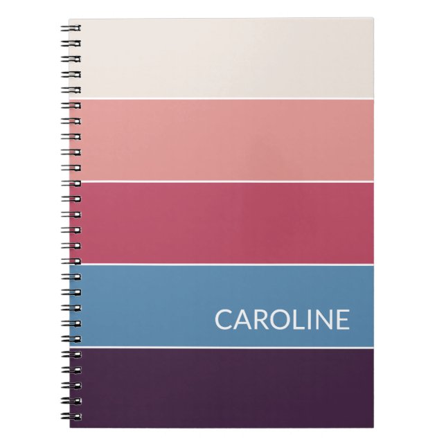 Custom Retro Multi Colour Block Stripes Art Patter Notebook (Front)
