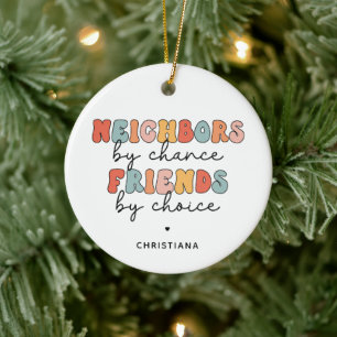 Custom Retro Neighbours by Chance Friends by Choic Ceramic Ornament