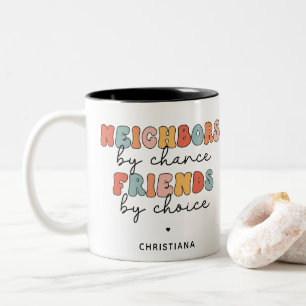 Custom Retro Neighbours by Chance Friends by Choic Two-Tone Coffee Mug