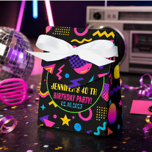Custom Retro Neon 80’s Birthday – Fun Adult Favour Box