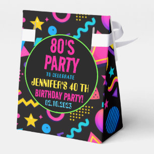 Custom Retro Neon 80’s Birthday – Fun Adult Favour Box
