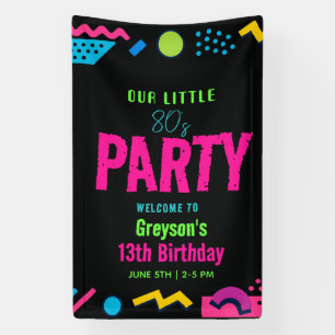Custom Retro Neon 80’s Birthday Party Banner