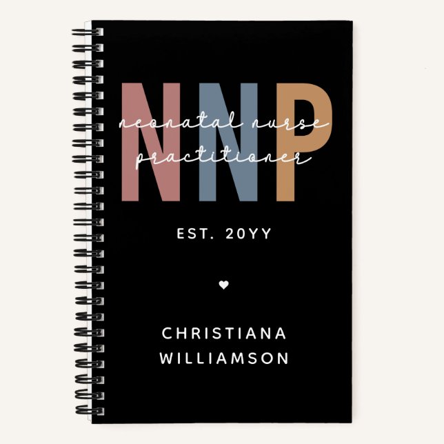 Custom Retro NNP Neonatal Nurse Practitioner Notebook (Front)