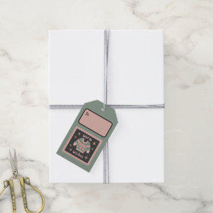Custom Retro Paper Stamp Warm Wishes Sweater Gift Tags