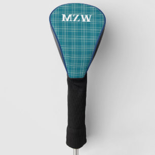 Custom Retro Plaid Blue/Green Golf Club Head Cover