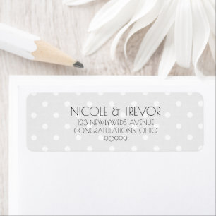 Custom Retro Polkadots Grey Return Address Label
