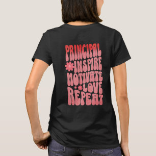 Custom Retro Principal Inspire Motivate Love Name T-Shirt