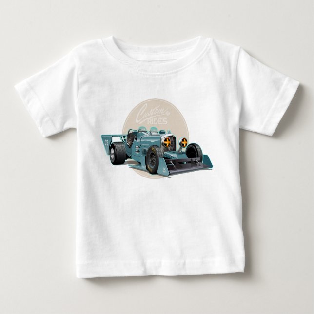 Custom retro race car concept baby T-Shirt (Front)