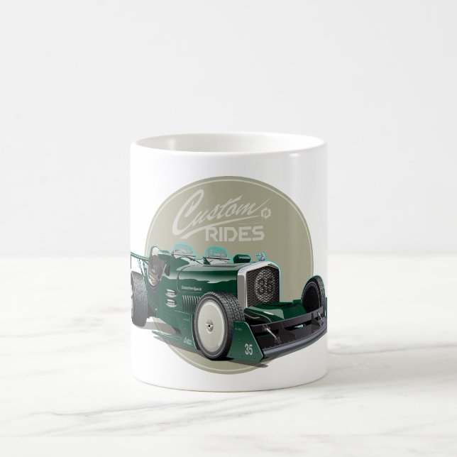 Custom retro race car concept coffee mug (Center)