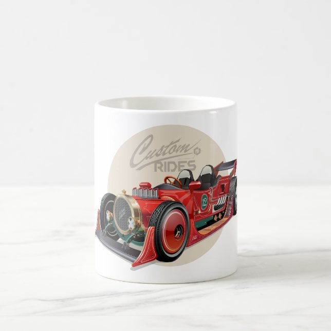 Custom retro race car concept coffee mug (Center)