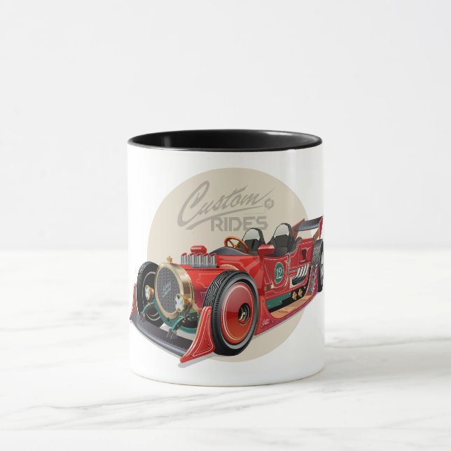 Custom retro race car concept mug (Center)