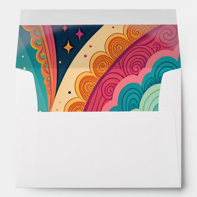 Custom Retro Rainbow Swirl Envelope (Back (Bottom))