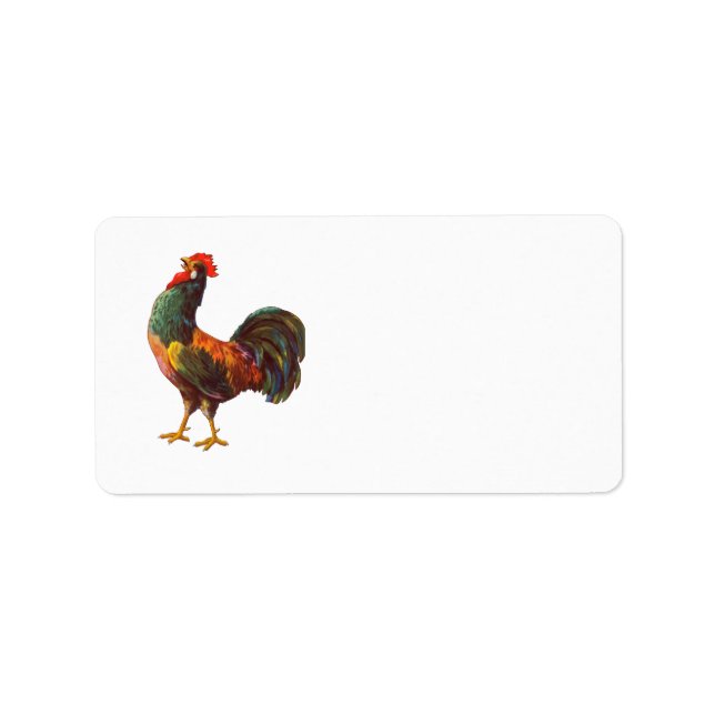 Custom Retro Rooster Address Label (Front)