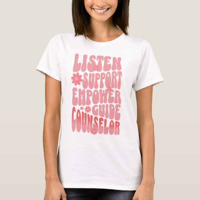 Custom Retro School Counsellor Inspirational T-Shirt (Front)