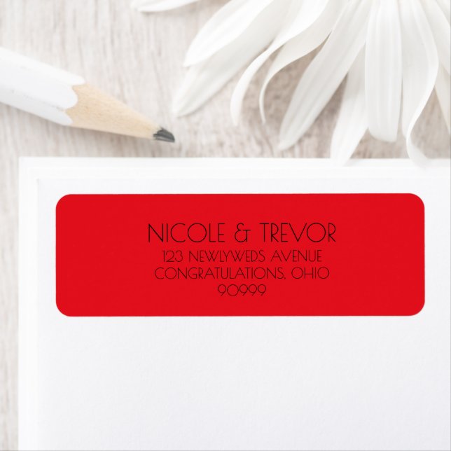 Custom Retro Solid Colour Return Address Label (Insitu)