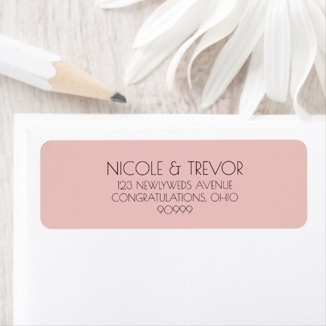 Custom Retro Solid Colour Return Address Label (Insitu)