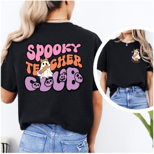 Custom Retro Spooky Ghost Teacher Club T-Shirt