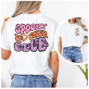 Custom Retro Spooky Teacher Club Double-Sided  T-Shirt
