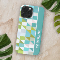 Custom Retro Squares Triangles Polygon Art Pattern
