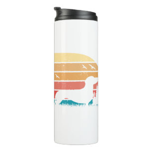 Custom Retro Styled Dachshund Dog Lover Thermal Tumbler